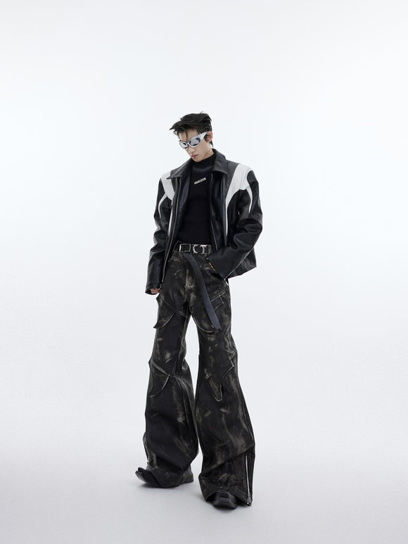 Pantalones Casuales Hombre Diseño Split Peso Pesado