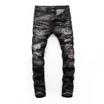 Pantalones Vaqueros Rotos con Parches para Hombre - Slim Fit Biker con Diseño Personalizado - Image 20