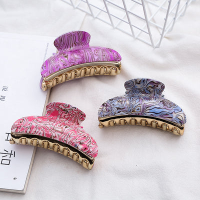 Pinza Acrílica para Cabello con Diseño a Rayas para Mujer - Image 3