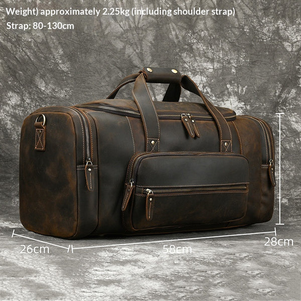 Bolsa Cruzada de Cuero Genuino para Hombre - Gran Capacidad