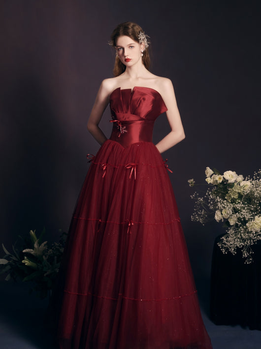 Vestido Largo Rojo Tipo Tubo Reforzado para Mujer - Image 2