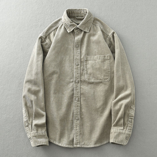 Camisa Casual de Pana Suelta Retro para Hombre - Image 11