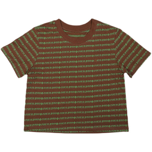Camiseta Rayada Holgada de Manga Corta - Cuello Redondo Versátil - Image 11