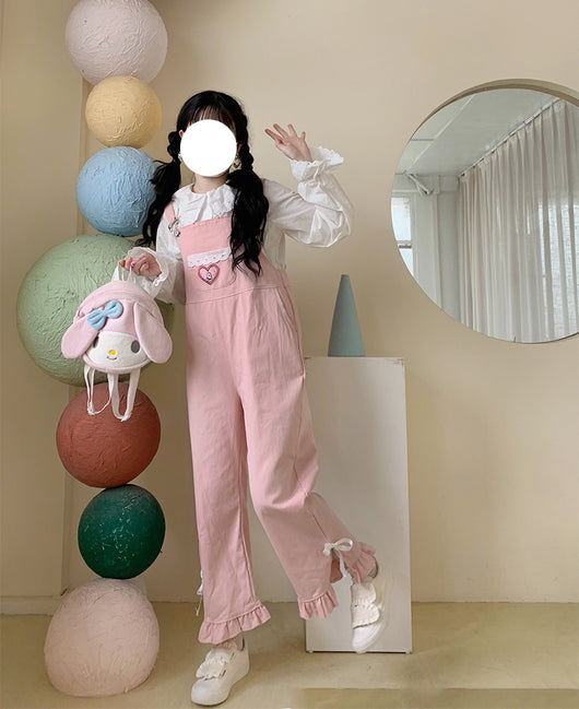 Overol Holgado Kawaii Primavera Verano con Moños - Estilo Soft Girl Japonés - Image 18
