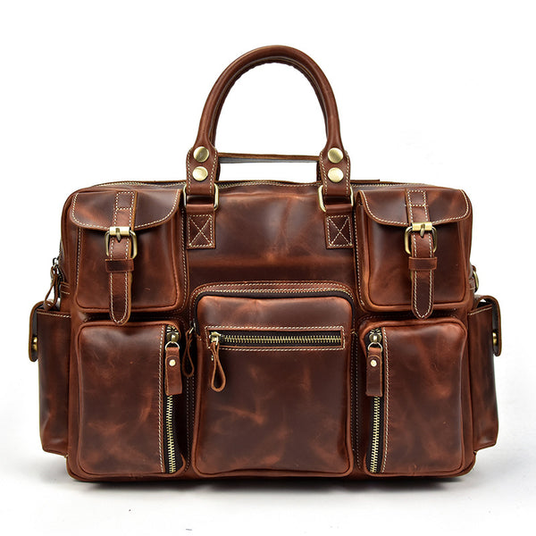 Bolsa Mensajera de Cuero Genuino Estilo Retro con Gran Capacidad para Hombre - Image 7