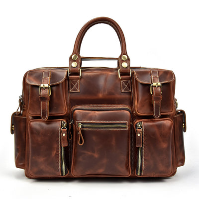 Bolsa Mensajera de Cuero Genuino Estilo Retro con Gran Capacidad para Hombre - Image 7