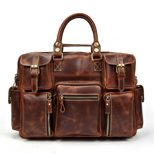 Bolsa Mensajera de Cuero Genuino Estilo Retro con Gran Capacidad para Hombre - Image 7