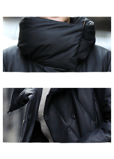 Abrigo de Cuero Estilo Coreano Talla Grande con Cuello Alzado para Invierno - Image 5