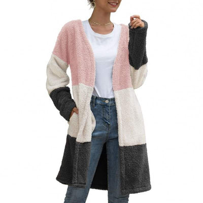 Cardigan de Lana con Empalmes de Tres Colores para Mujer - Image 14