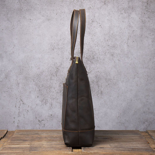 Bolso de Cuero Genuino Estilo Retro para Hombre - Primera Capa - Image 4