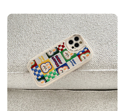 Funda para Teléfono con Bordado de Osito y Conejito - Suave y Protectora - Image 6