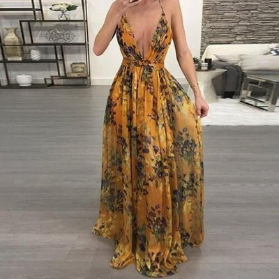 Vestido de Gasa con Escote en V Profundo y Espalda Descubierta - Image 6