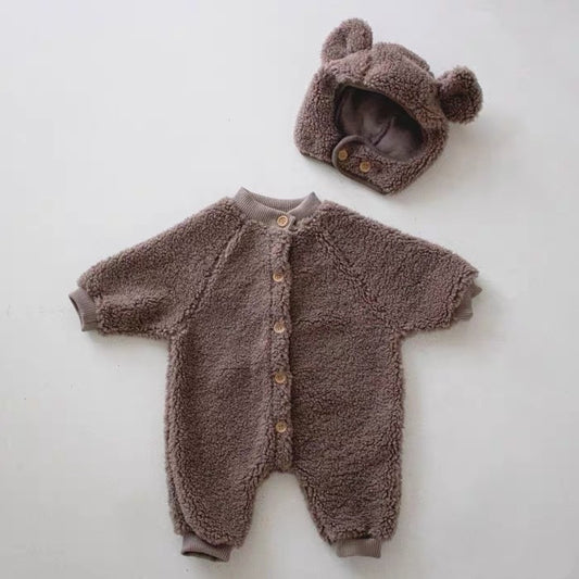 Pelele Suave de Botones para Bebé - Otoño e Invierno