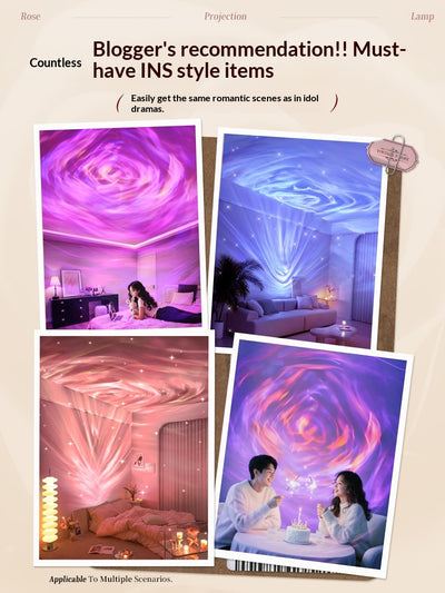 Lámpara Proyectora de Cielo Estrellado con Rosa - Luz Nocturna Atmosférica - Image 4