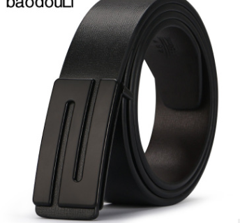 Cinturón de Cuero PU para Hombre con Hebilla Placa Moderna - Estilo Coreano Casual - Image 3