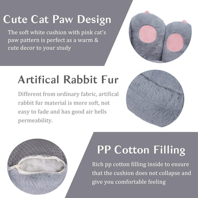 Cojín de Piso con Forma de Pata de Gato - Almohada Extraíble de Felpa para Silla Gamer y Descanso - Image 10