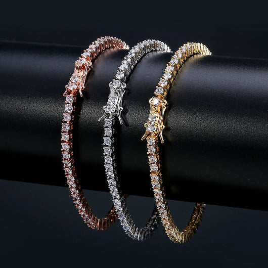 Pulsera para Hombre con Circonitas Incrustadas 3mm