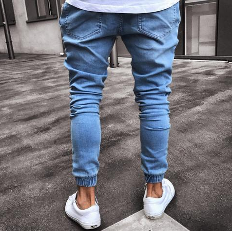 Jeans Biker Ajustados Rotos para Hombre