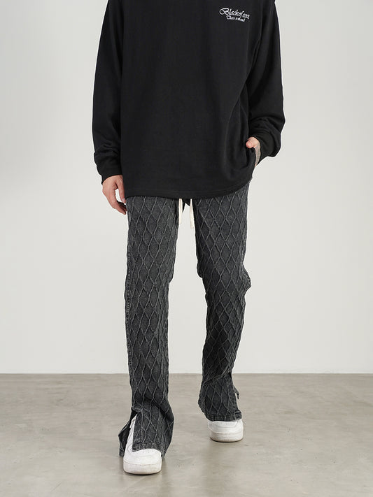 Pantalones Deportivos Retro Estilo Urbano con Cuadros Desgastados