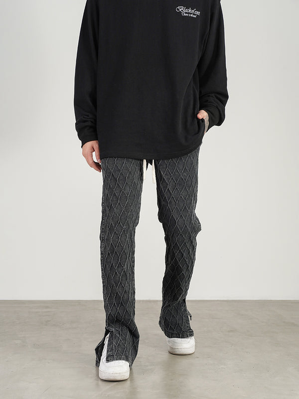 Pantalones Deportivos Retro Estilo Urbano con Cuadros Desgastados