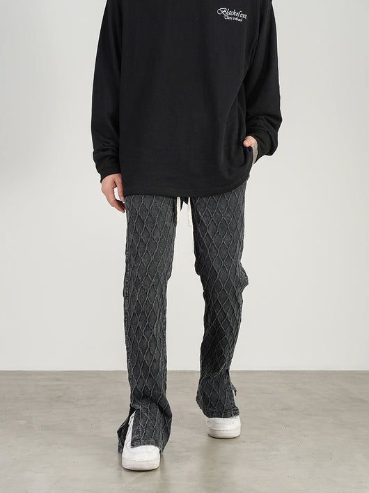 Pantalones Deportivos Retro Estilo Urbano con Cuadros Desgastados