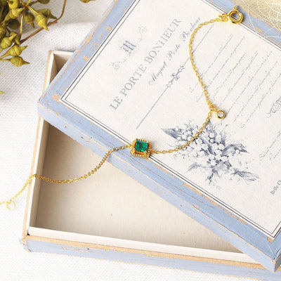 Pulsera de Plata 925 con Esmeralda Sintética - Image 9