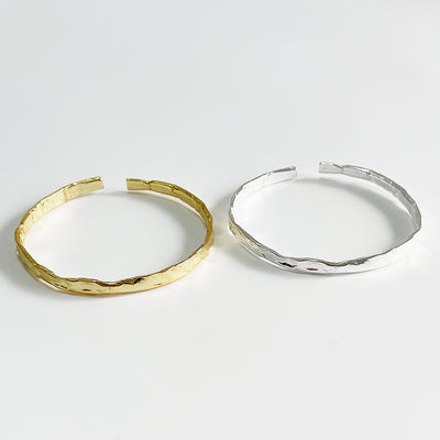 Pulsera de Plata Esterlina con Patrón de Oro Foil Irregular y Convexo - Image 5