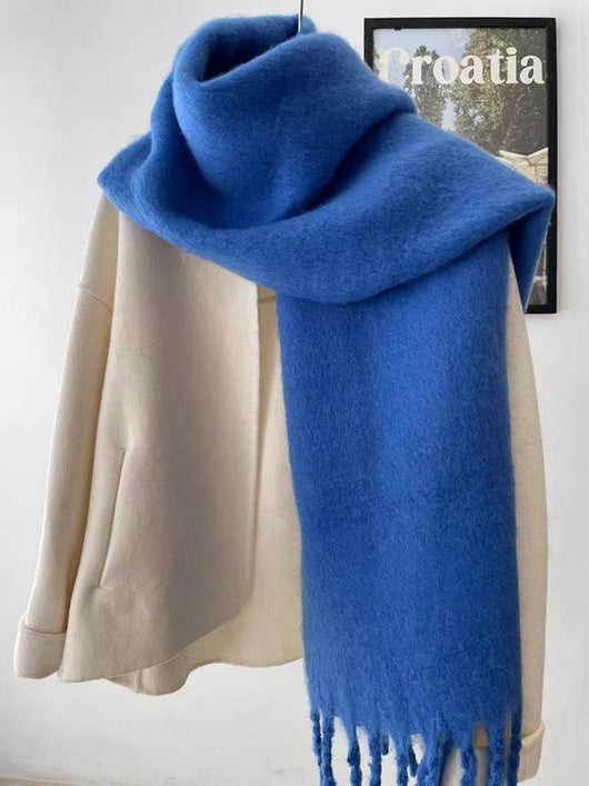Bufanda de Lana Cálida para Otoño e Invierno - Colores Sólidos Premium - Image 9