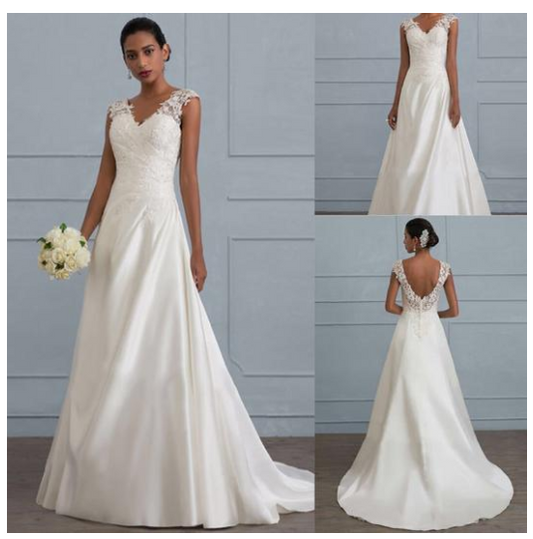 Vestido de Encaje Blanco Elegante Talla Grande - Espalda Descubierta para Bodas y Eventos - Image 2