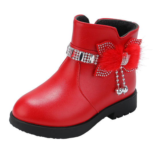 Botas Infantiles de Cuero con Moño - Cálidas y Elegantes para Niñas - Image 2