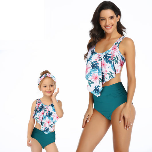 Bikini de Cintura Alta con Volantes - Traje de Baño Familiar a Juego - Image 7