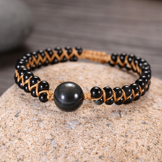 Pulsera de Moda Ametista Tejida Doble para Mujer - Image 9