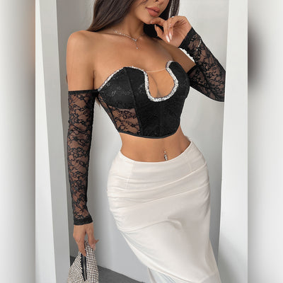 Blusa Elegante Escote Bardot Manga Larga sin Espalda - Image 7