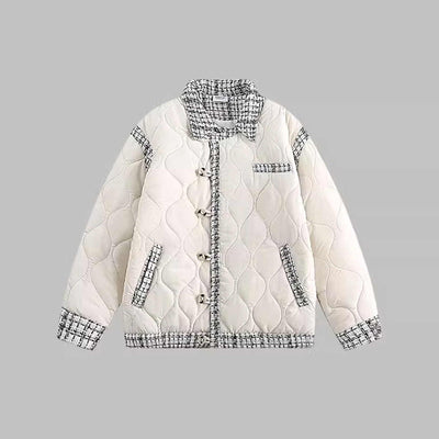 Abrigo Acolchado de Algodón Estilo Clásico con Patrón de Cuadrícula - Image 11