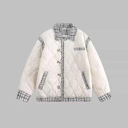 Abrigo Acolchado de Algodón Estilo Clásico con Patrón de Cuadrícula - Image 11