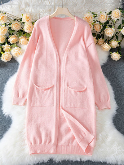 Abrigo Suéter Elegante Suelto con Bolsillos para Mujer - Otoño e Invierno - Image 18