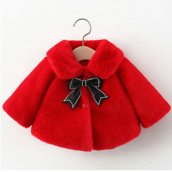 Capa Suéter Peludo para Niñas - Otoño e Invierno