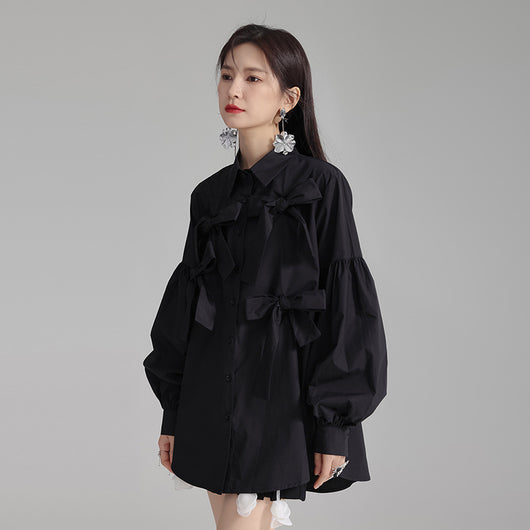Blusa Blanca con Moño para Mujer - Image 7
