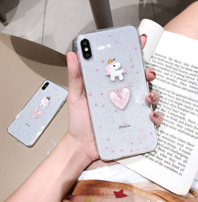 Funda Transparente para Celular con Dinosaurio Cartoon en Resina Epoxi - Image 26
