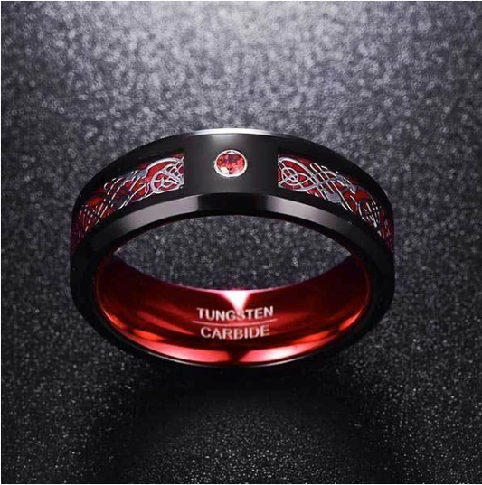 Anillos de Carburo de Tungsteno con Diseño Dragón Celta - Image 2