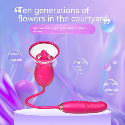 Masajeador Floral de Doble Cabeza con Vibración Telescópica - Image 6