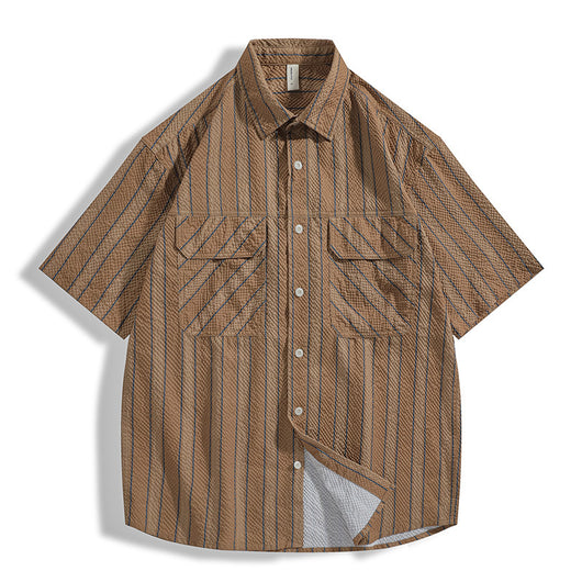 Camisa de Verano Seersucker a Rayas para Hombre - Image 5
