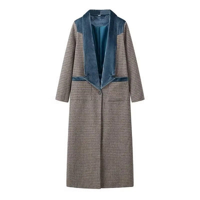 Abrigo de Lana a Cuadros Combinado para Mujer - Image 16