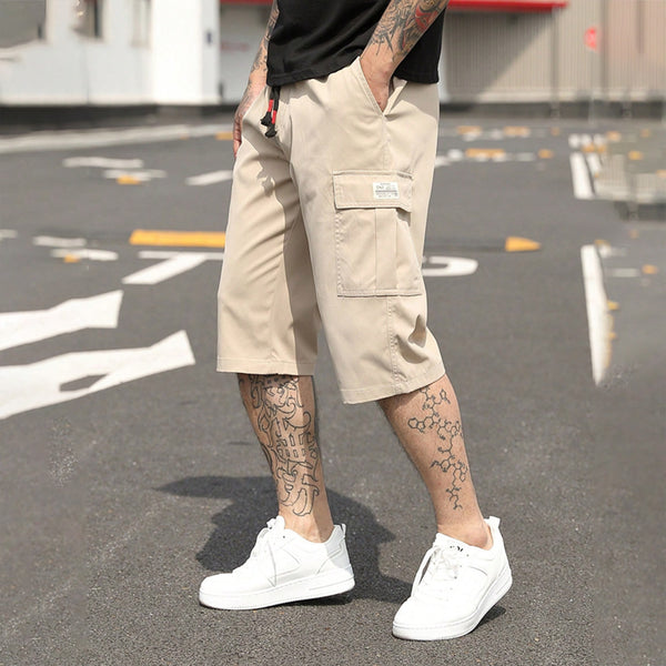 Pantalones Cortos Casuales Minimalistas Estilo Americano para Hombre - Tela Ligera Verano