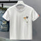 Men's Crew Neck T-Shirt with Butterfly Embroidery