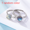 S925 Joias Banhadas a Prata Pulseira de Temperamento da Moda Anel de Diamante Coroa de Pedra da Lua Abertura Ajustável em Platina