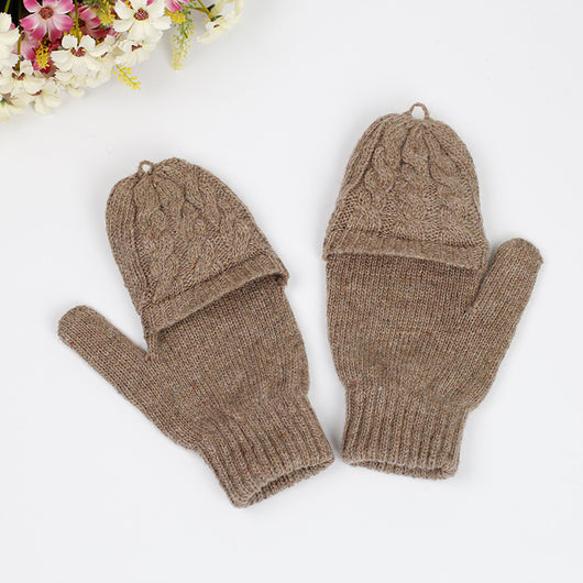 Guantes Tejidos Coreanos de Invierno - Cinco Dedos Semiabiertos para Estudiantes - Image 9
