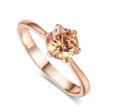 Anillo de Oro Rosado con Circonita Brillante - Image 11