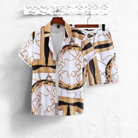 Conjunto de Lujo Cadena Dorada con Impresión 3D Digital