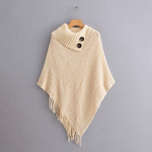 Poncho Suéter con Hebillas y Borlas - Image 46